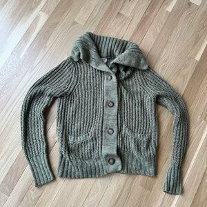 Mossimo Supply Co. Size Medium Olive Green Cardigan Chunky Knit Sweater